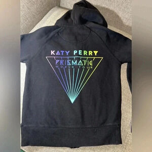 KATY PERRY prizmatic world tour concert hoodie drawstring zip up black coat SM